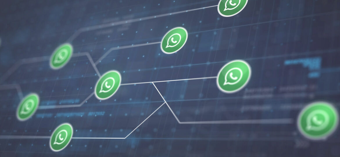 Whatsapp Icon Line Connection of Circuit Board